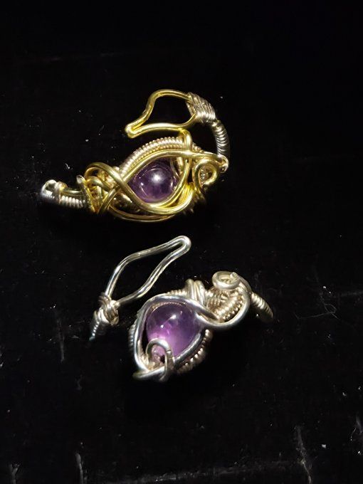 Bague améthyste Ajustable 