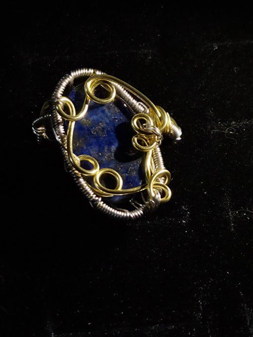 Bague lapis Lazuli -ajustable 