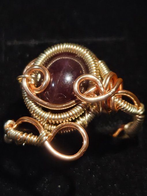 Bague Grenat etoilé Ajustable -pierre de vaillance