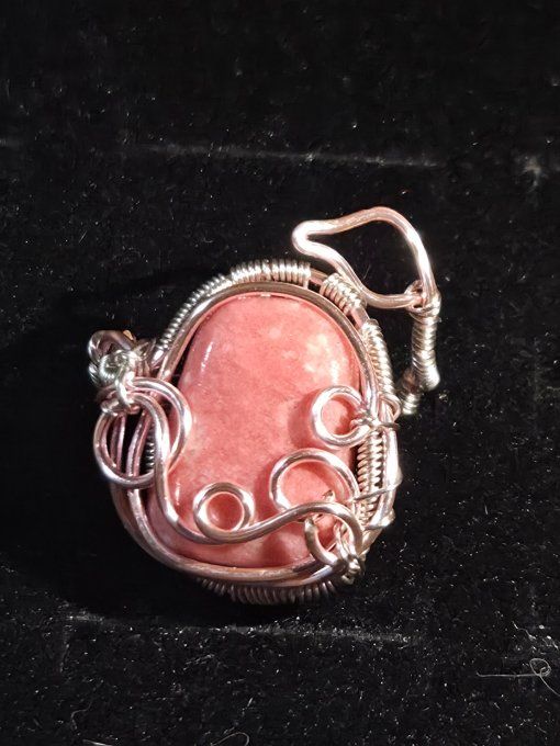 Bague Thulite -Zoisite rose Ajustable 