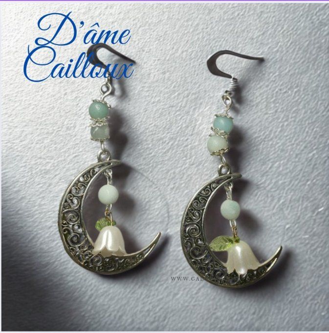 Boucle d'oreilles lune amazone 