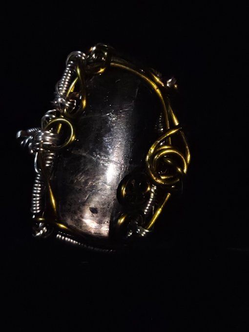 Bague hypersthène ajustable-silver Bronze 