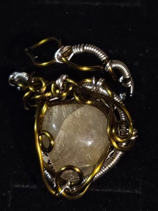 Bague Quartz rutile - silver Bonze Ajustable 