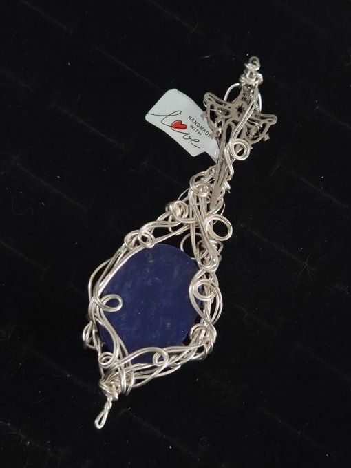 Amulette Argent  En Lapis-Lazuli – Vérité, Clarté Mentale & Sagesse  