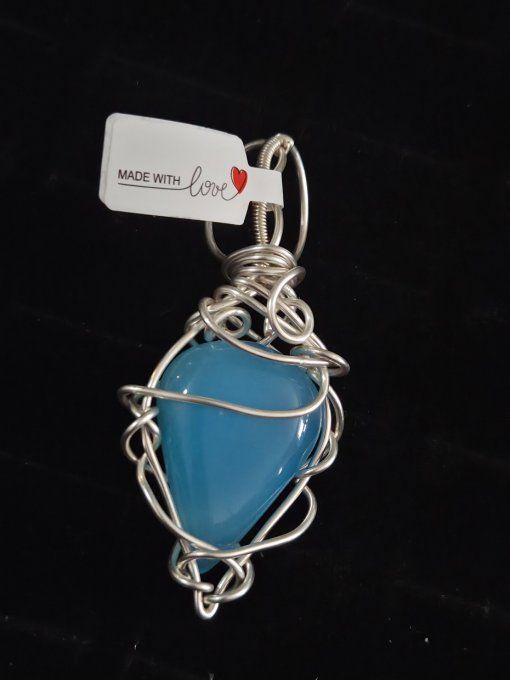  Onyx bleu d'argentine - Amulette