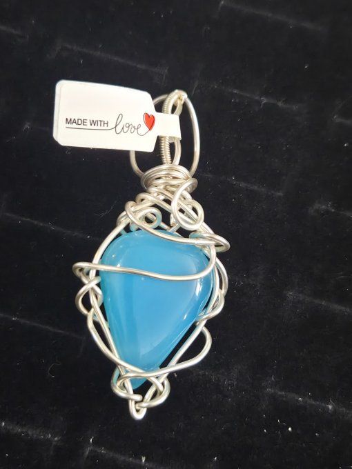  Onyx bleu d'argentine - Amulette