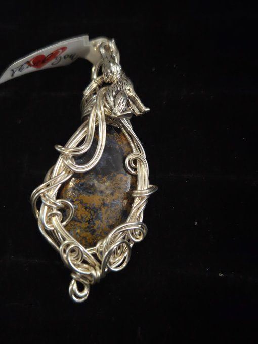 Pendentif Pietersite dorée ✨amulette des tempêtes 