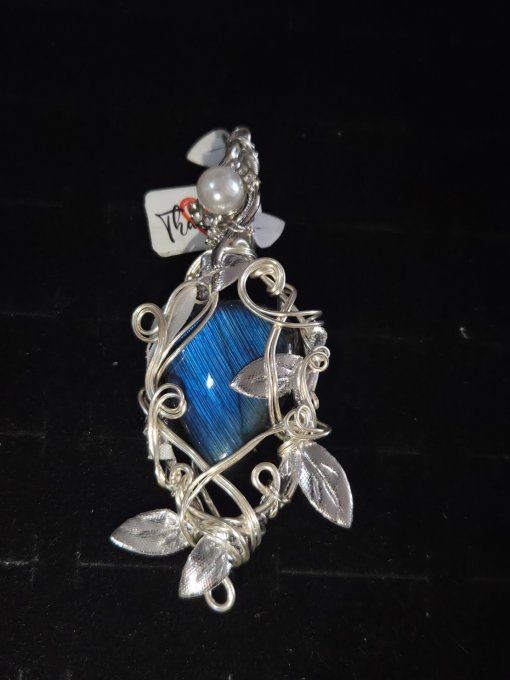 Pendentif argent Labradorite Bleue – Bijou De Protection Et D’Intuition     