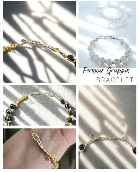 Collier sur mesure 3 rang Onyx Noire et blanche - courage et confiance 