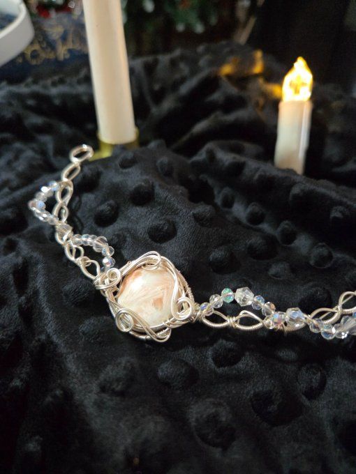 Collier Constellation De La Vierge – Scolécite Rose Naturelle  