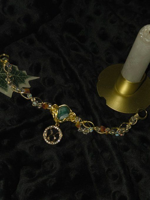 Astro Taureau - Or Emeraude -Collier modulable