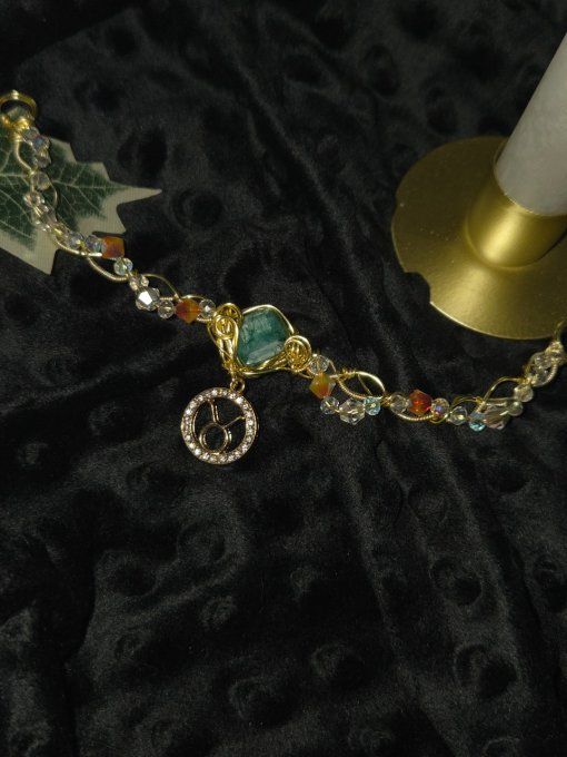 Astro Taureau - Or Emeraude -Collier modulable