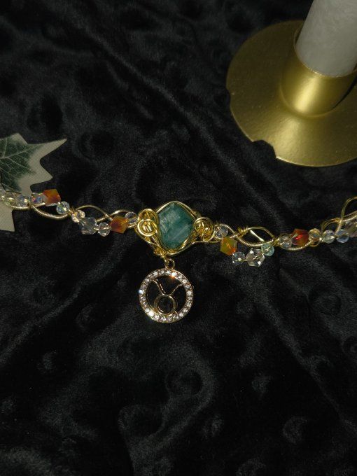 Astro Taureau - Or Emeraude -Collier modulable