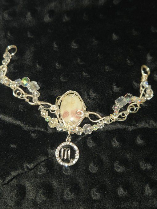 Astro Scorpion - Rubellite anhydrite - Collier modulable