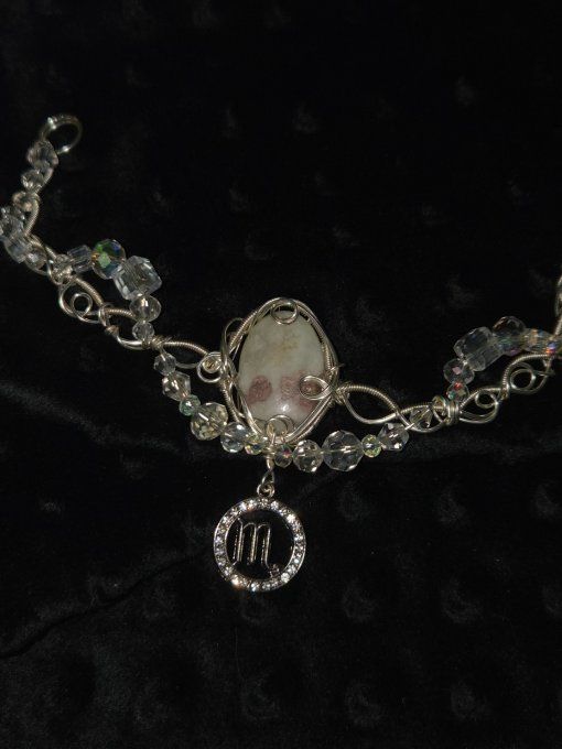 Astro Scorpion - Rubellite anhydrite - Collier modulable