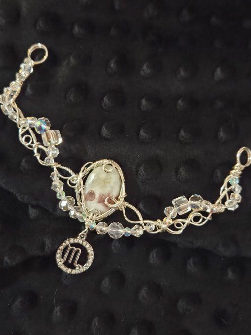 Astro Scorpion - Rubellite anhydrite - Collier modulable