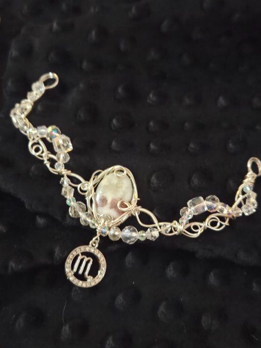 Astro Scorpion - Rubellite anhydrite - Collier modulable