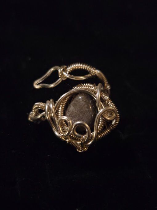 Bague Obsidienne Argent– Éveil & Guérison      