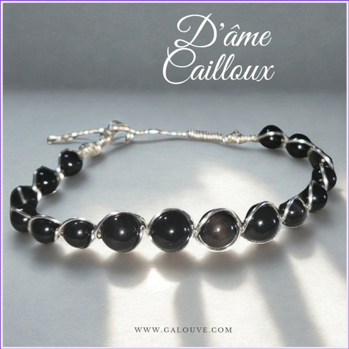 Obsidienne noire -argent