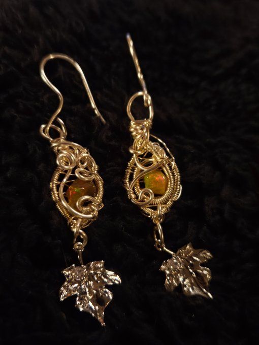 Boucle d'oreille Opale de feu 