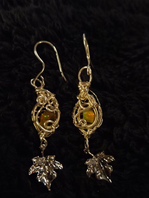 Boucle d'oreille Opale de feu 