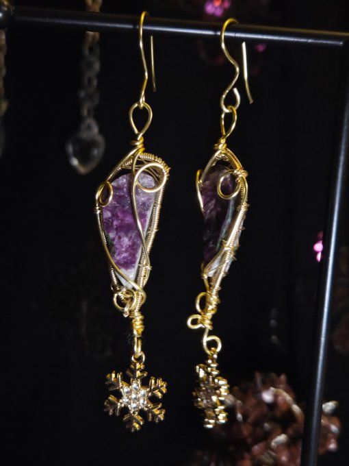 Boucle d’oreilles Kämmerite Brut Or.