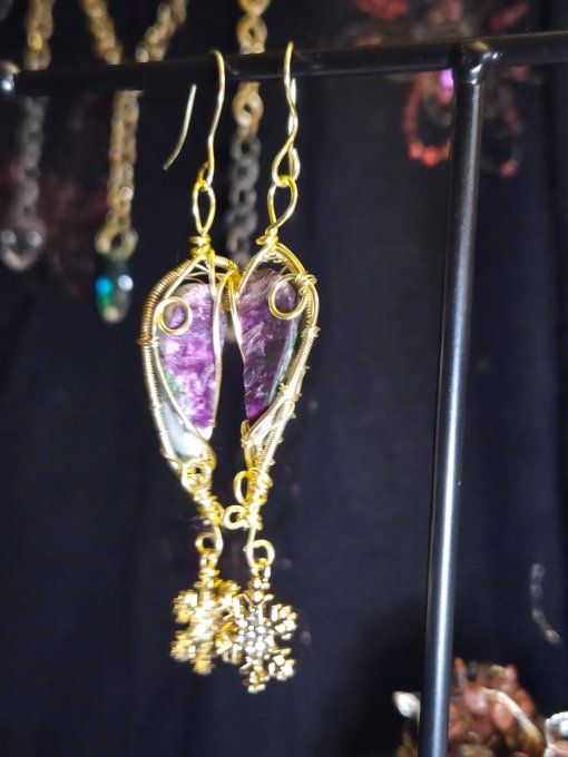 Boucle d’oreilles Kämmerite Brut Or.