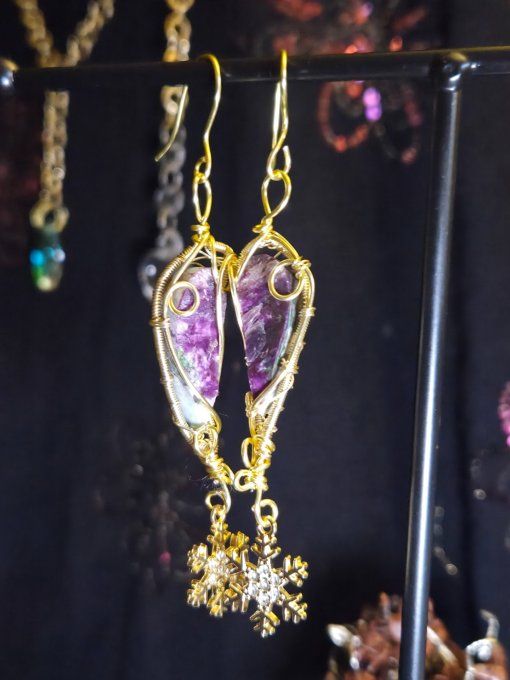 Boucle d’oreilles Kämmerite Brut Or.