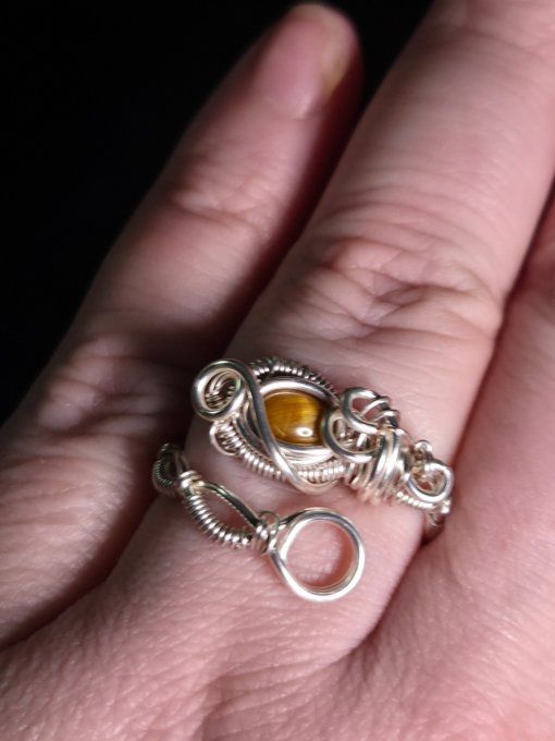 Bague oeil de tigre Ajustable