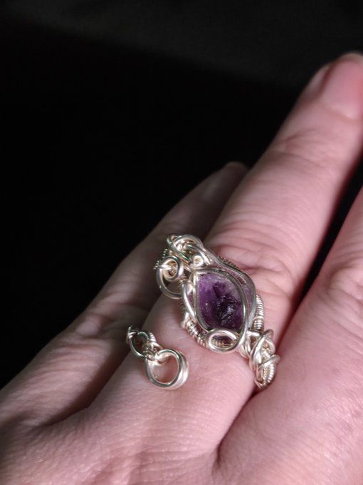 Bague fluorite brut Ajustable