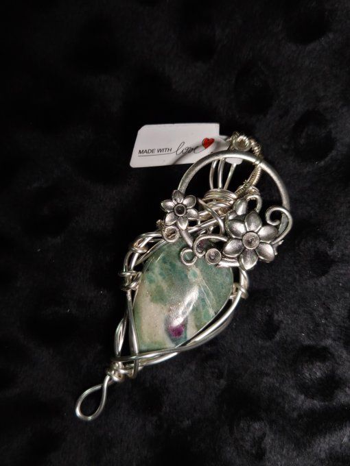 Pendentif Fuschite Rubis - Pierre de L’Estime de Soi.