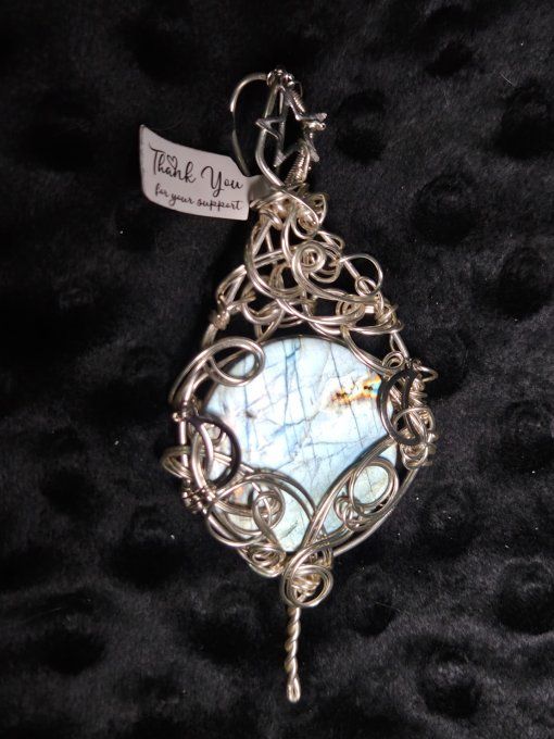 Triple lune ciel de brume : Labradorite 