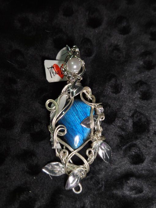 Pendentif argent Labradorite Bleue – Bijou De Protection Et D’Intuition