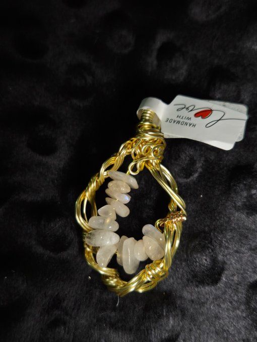 Amulette Pierre de Lune - Péristerite Protection Énergétique