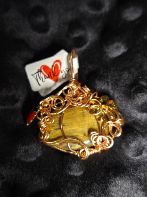 Pendentif citrouille Pietersite Lionskin 