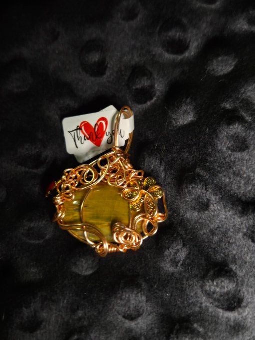 Pendentif citrouille Pietersite Lionskin 