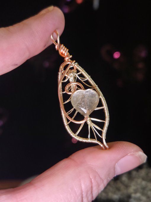 Amulette mica -Lepidolite dorée