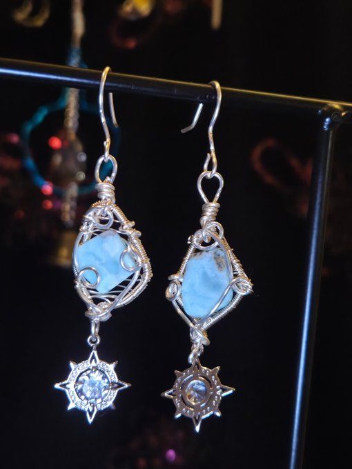 Boucle d'oreille Larimar ✨ sérénité et équilibre 