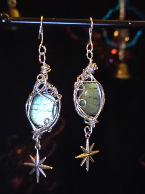 Boucles D’Oreilles En Labradorite – Protection & Éclat Intuitif 