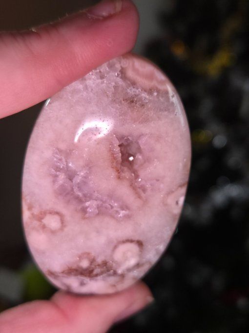 Agate fleur de sakura -haute qualité-Pierre de Paume