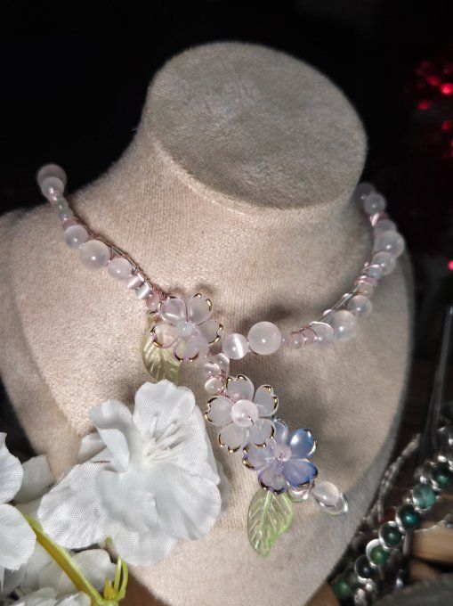 Collier Celeste en Selenite  : harmonie et douceur modulable 