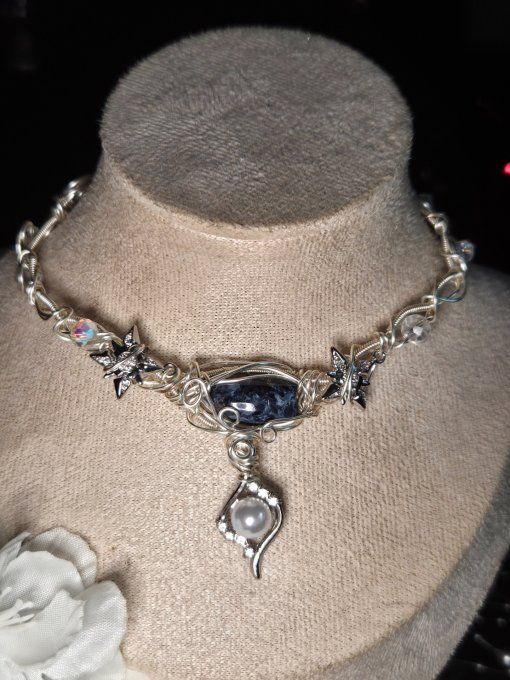 Pouvoir Du Soleil Bleu : collier modulable en Piétersite 