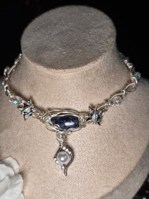 Pouvoir Du Soleil Bleu : collier modulable en Piétersite 