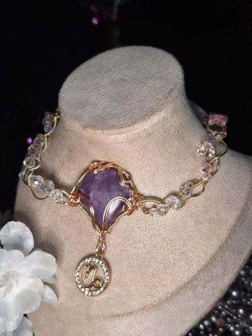 Collier Astro du Capricorne ♑ Lepidolite 