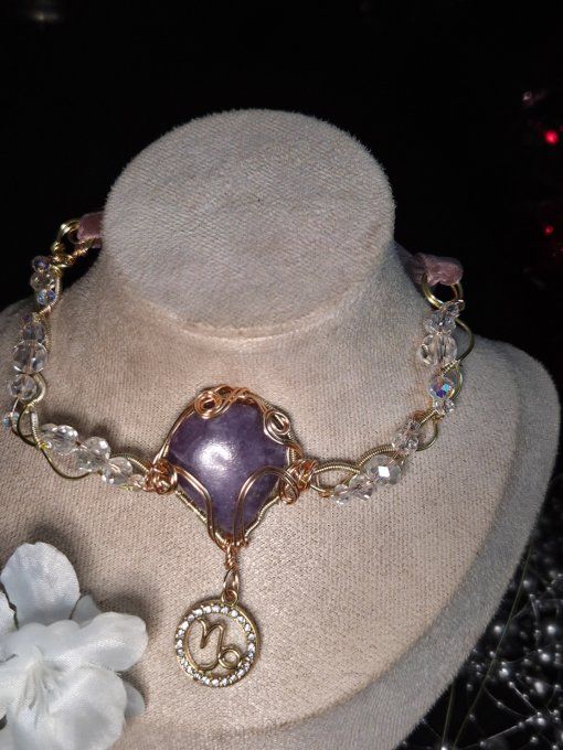 Collier Astro du Capricorne ♑ Lepidolite 
