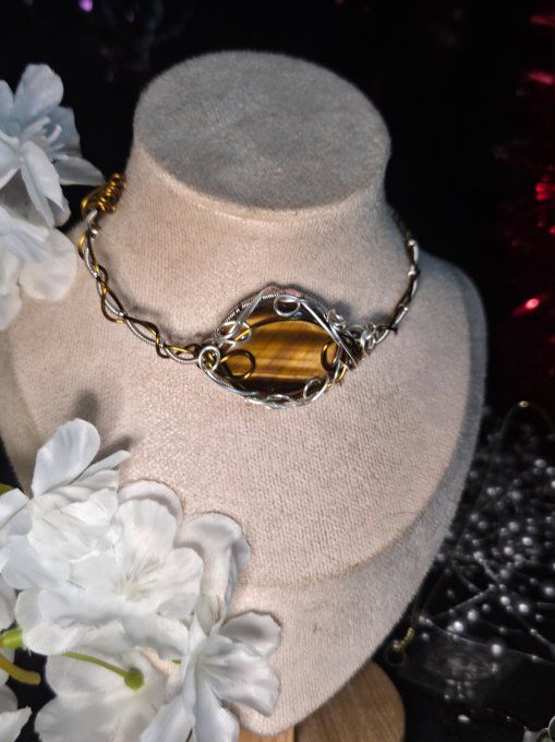 Oeil de tigre ☀️Charms collier modulable