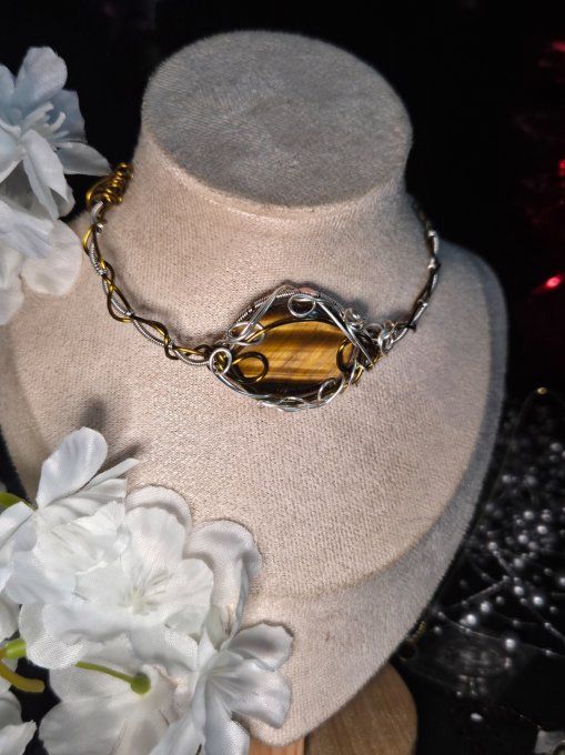 Oeil de tigre ☀️Charms collier modulable