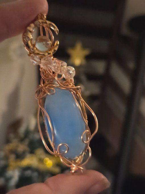 Amulette Cuivre Onyx Bleu