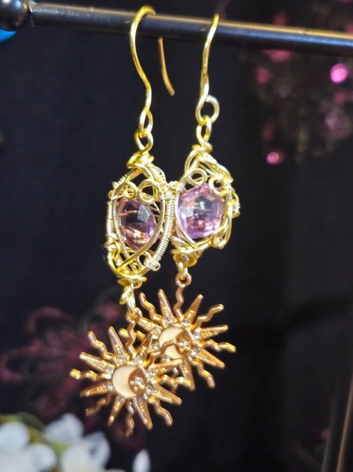 Boucle D’Oreille en Amétrine – Créativité & Abondance  