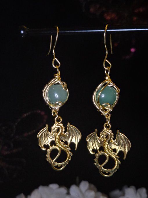 Boucle d’oreille Aventurine Verte 